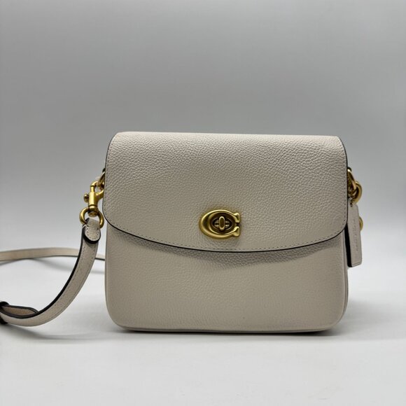 COACH Cassie 19 pebbled leather top handle small crossbody bag - White - Picture 6 of 14